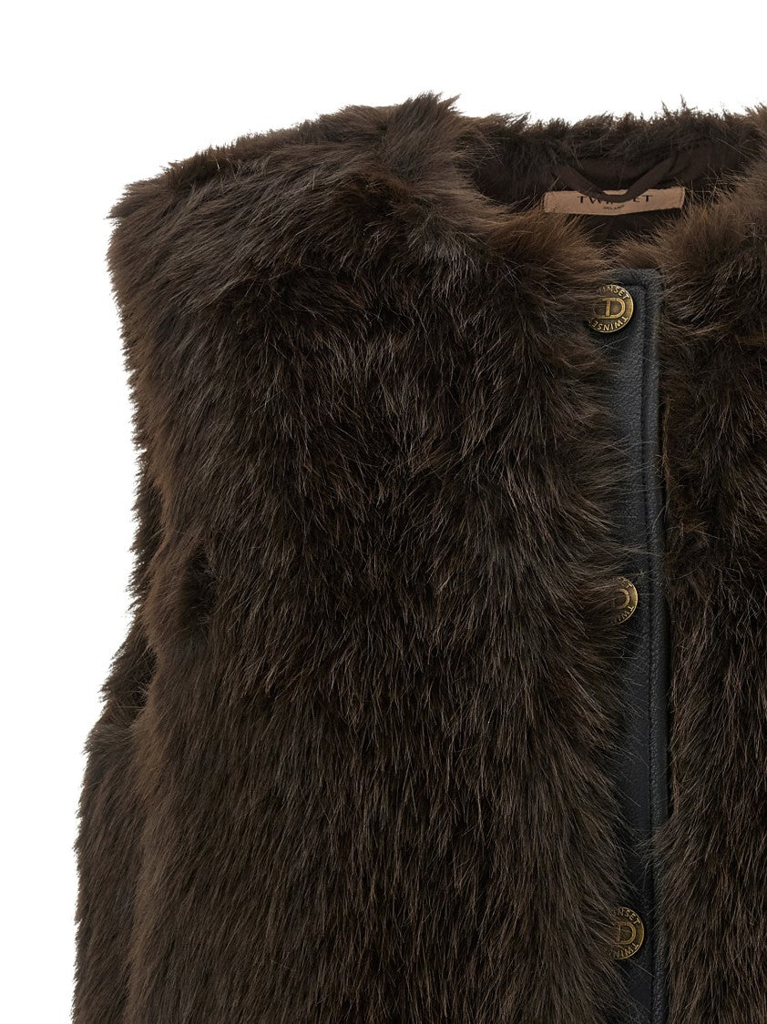 Twin-Set Plush Faux Fur Vest