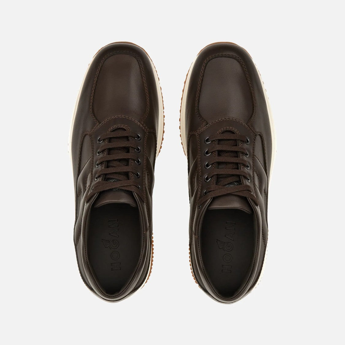 Hogan Sophisticated Brown Calfskin Interactive Shoes