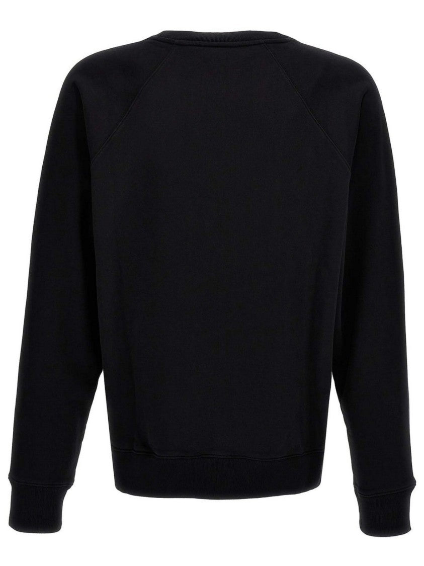 Maison Kitsuné Long-Sleeve Crew Neck Shirt With Subtle Emblem And Ribbed Cuffs