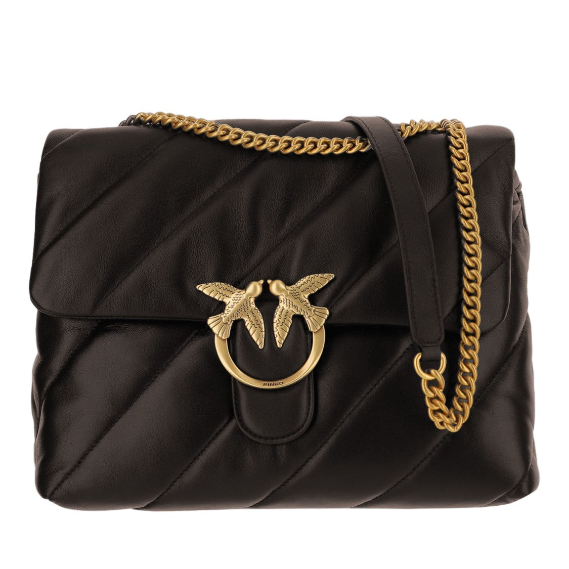 Pinko Quilted Nappa Leather Bag With Signature Love Birds Detail