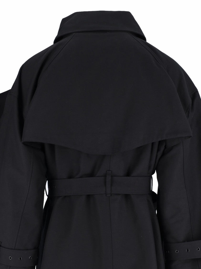 Entire Studios Black Asymmetrical Cape Overlay Jacket