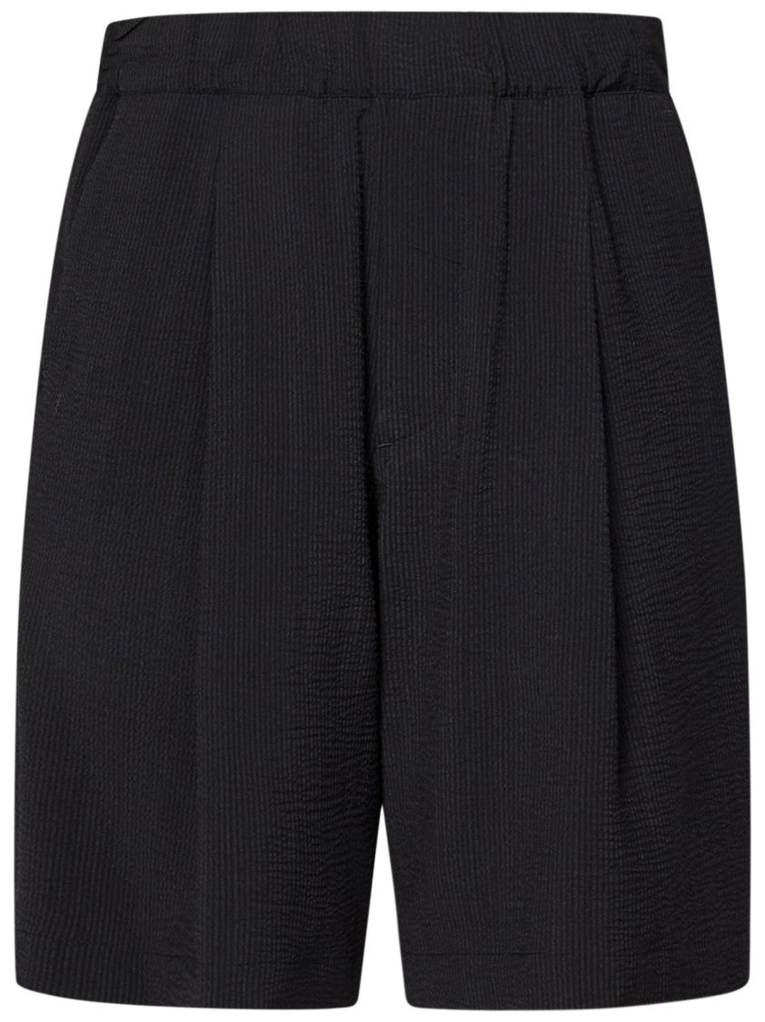 Low Brand Tailored Bermuda Shorts In Jet Black With One-Pleat Design