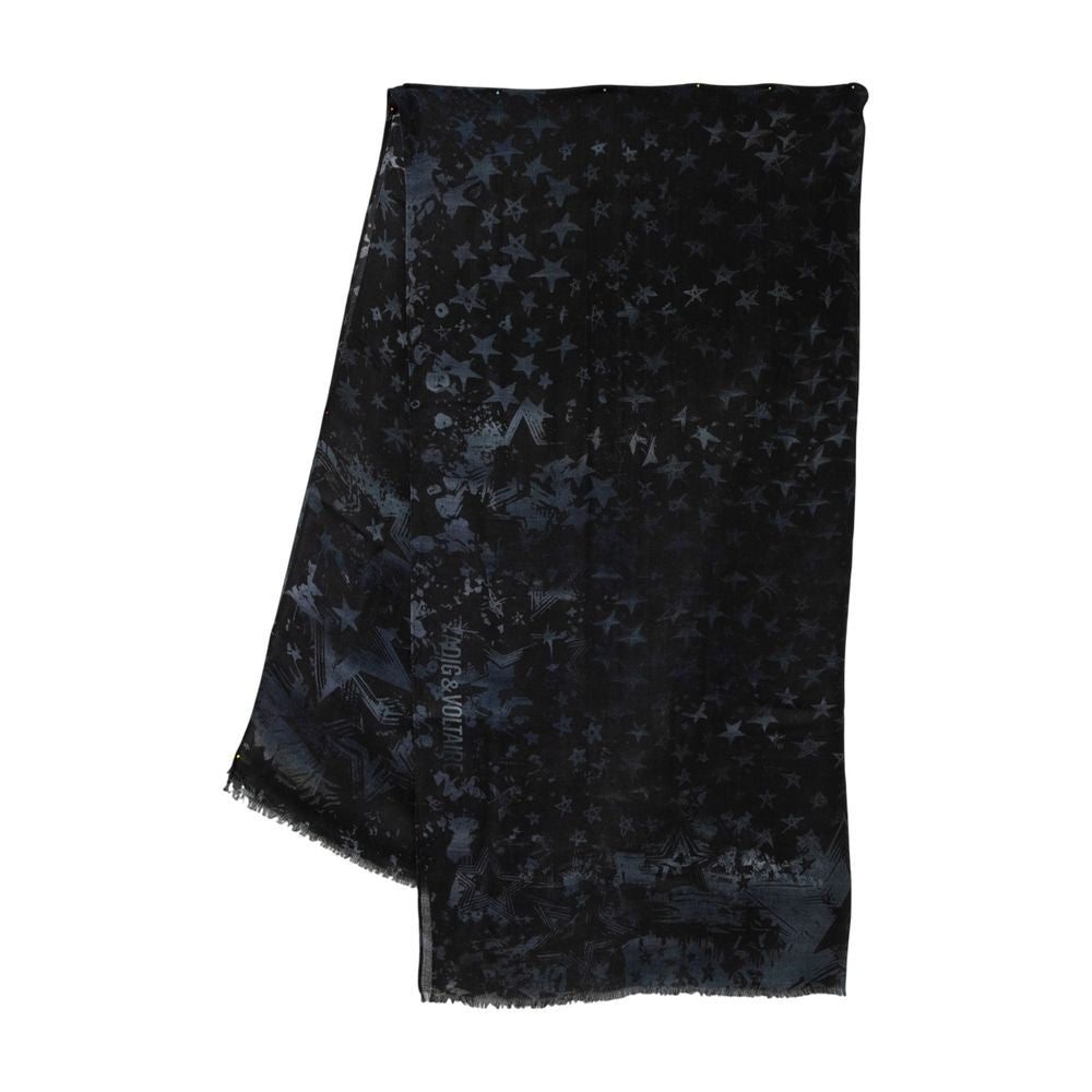 Zadig & Voltaire Judy Stars Scarf - Wool - Dark Grey