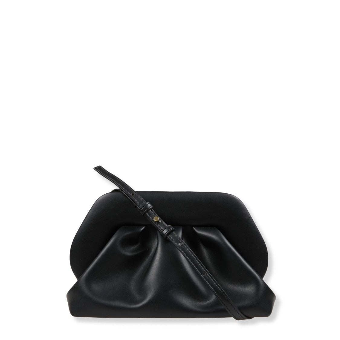 Themoirè Structured Black Handbag In Vegan Fabric
