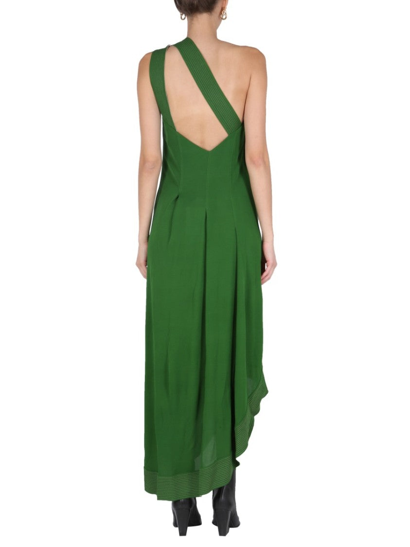 Givenchy Asymmetrical Green Midi Dress
