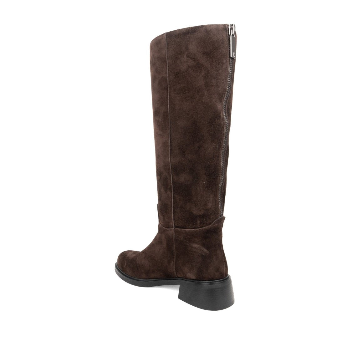 Linda Baumann Brown Rounded Toe Easy Zipper Suede Boots
