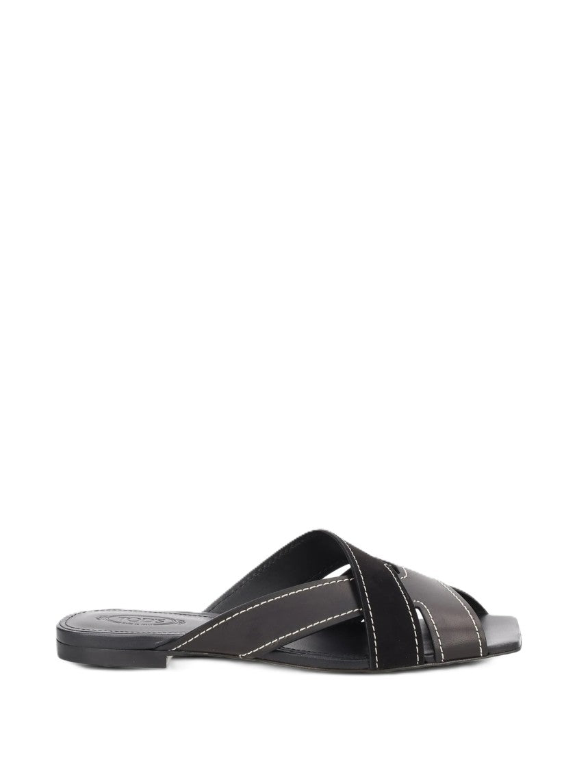 Tod's Slip-On Sandals With Crisscross Strap Design