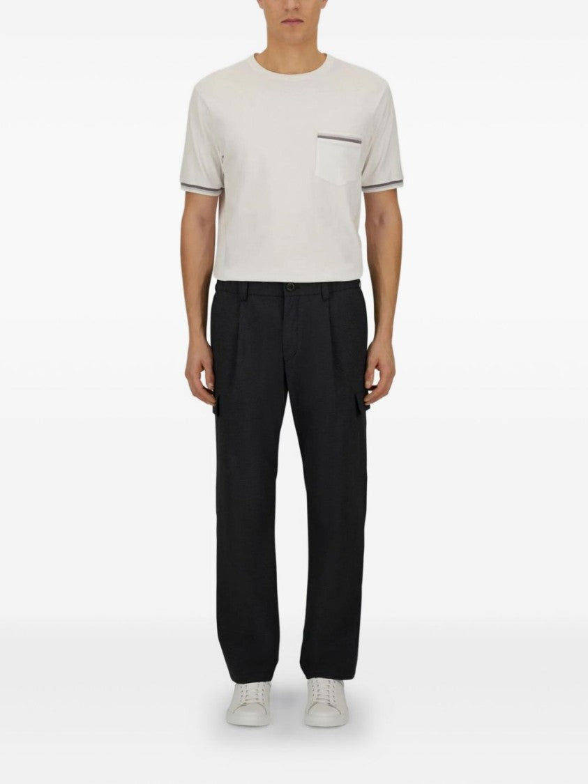 Herno Anthracite Trousers With Cargo Pockets And Belt Loops