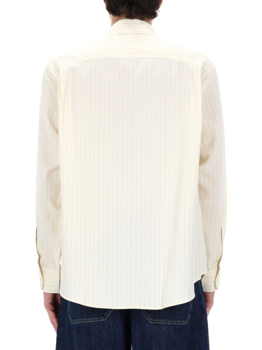 Studio Nicholson View Cotton Silk Pinstripe Shirt