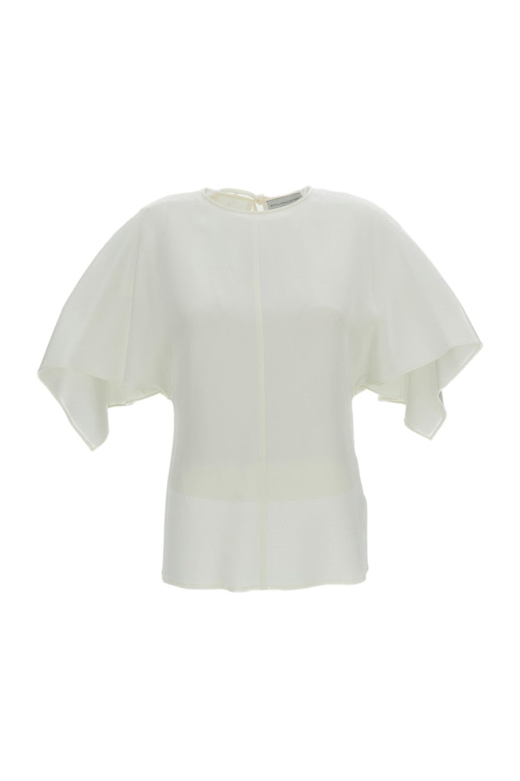 Stella Mccartney Cream Handkerchief Satin Batwing Top