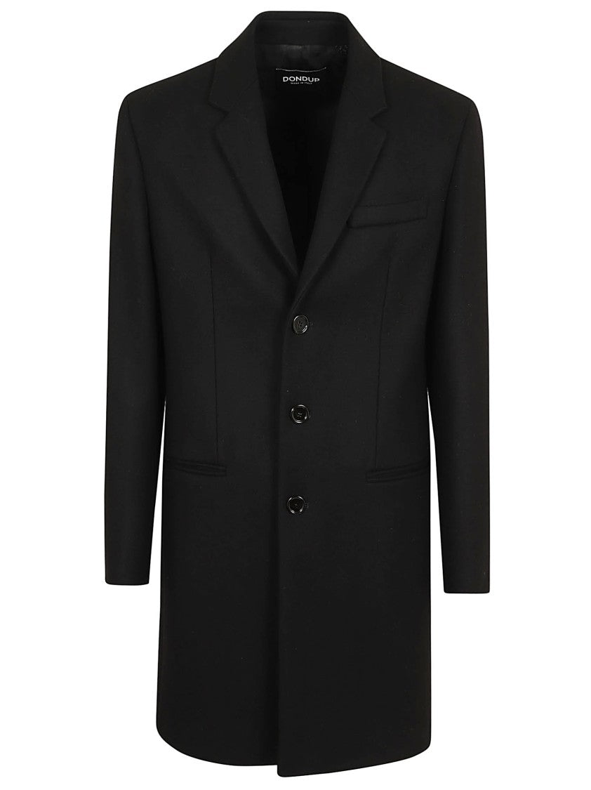 Dondup Long Coat With Tailored Fit And Detailing