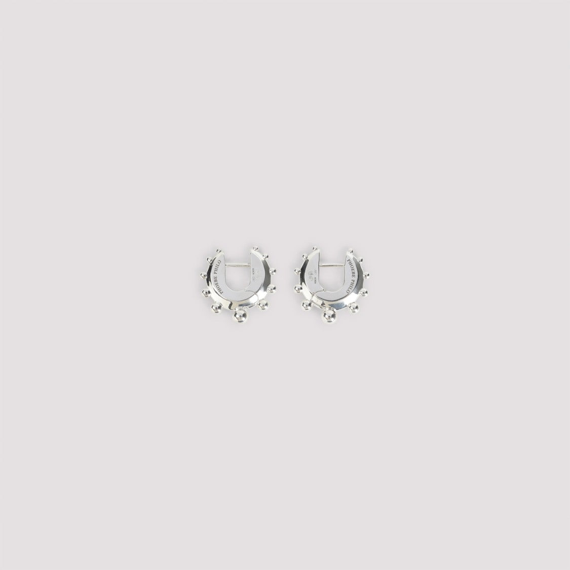 Phoebe Philo Polished Sterling Silver Hoop Earrings With Textured Accents
