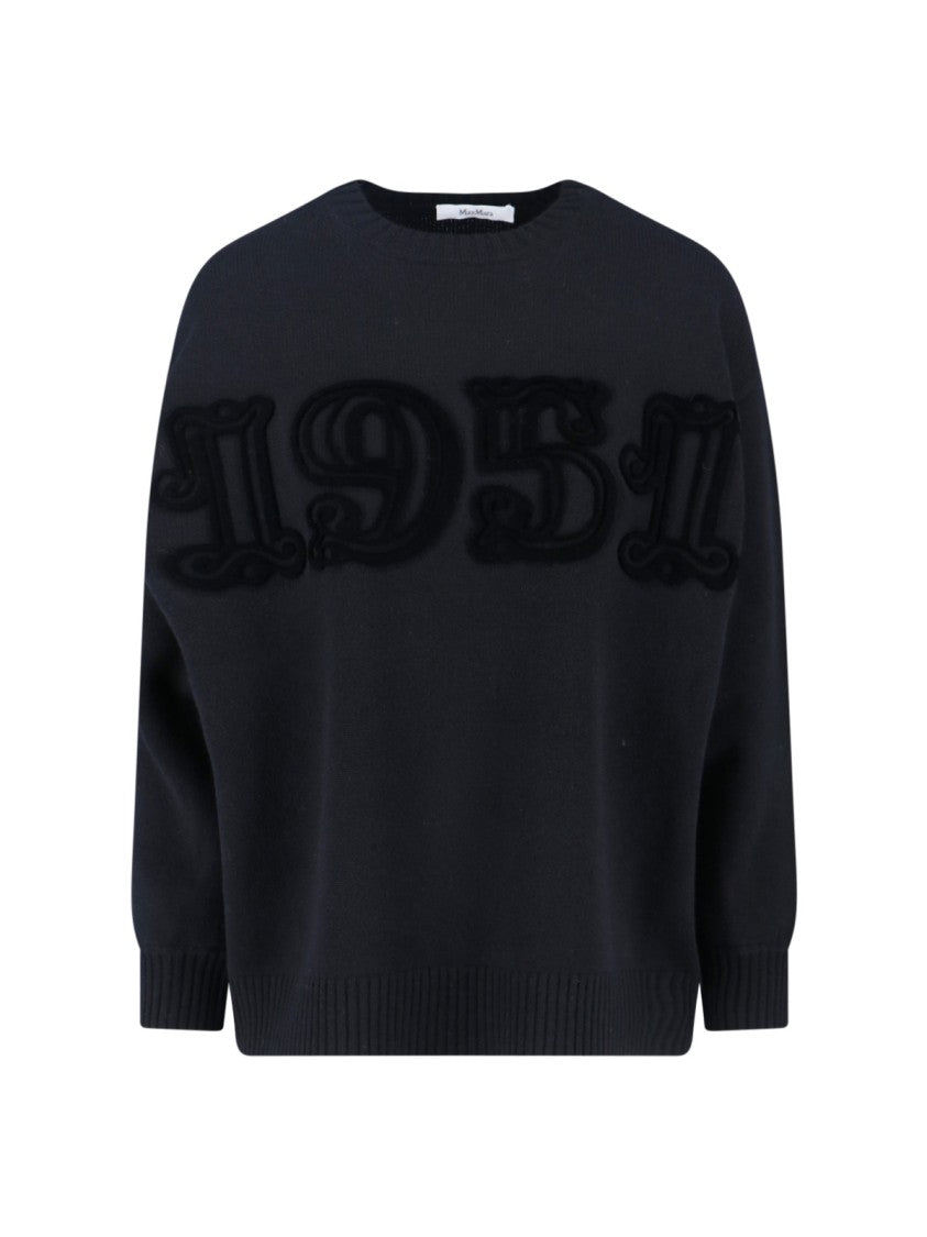 Max Mara Textured Knit Sweater With Raised Number Design