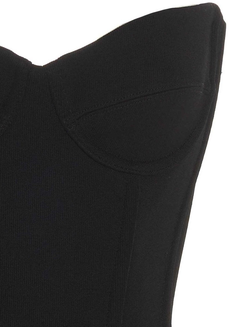 Balenciaga Structured Off-The-Shoulder Black Bustier Top