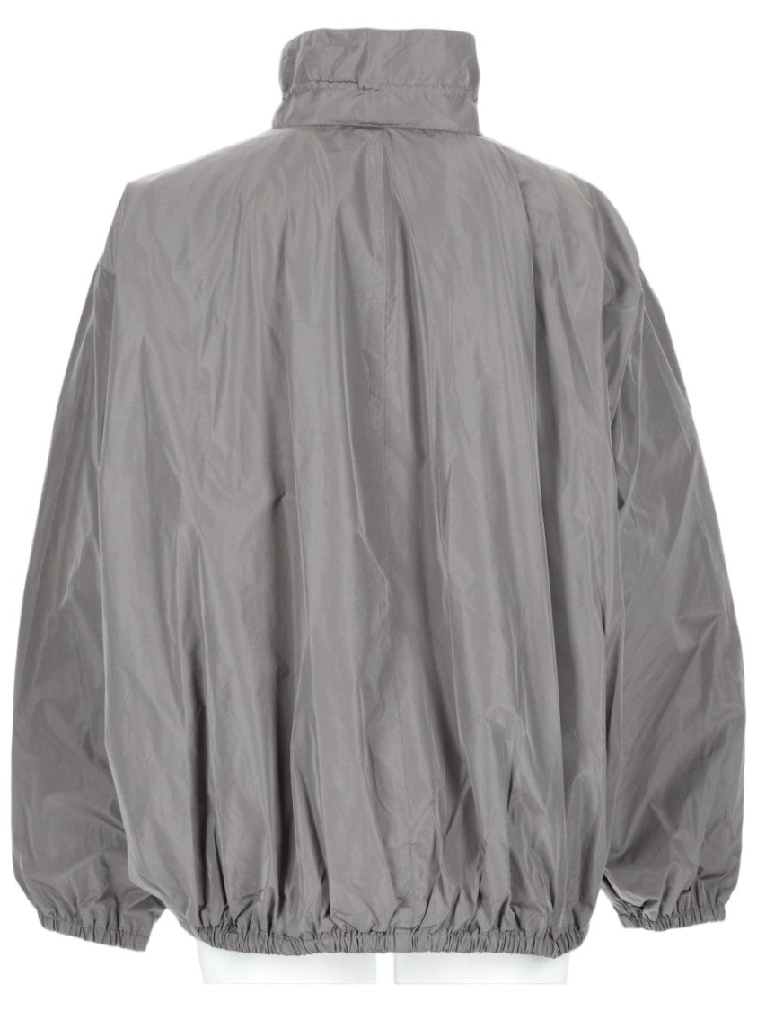 Alexander Wang High-Collar Oversized Zip-Front Jacket