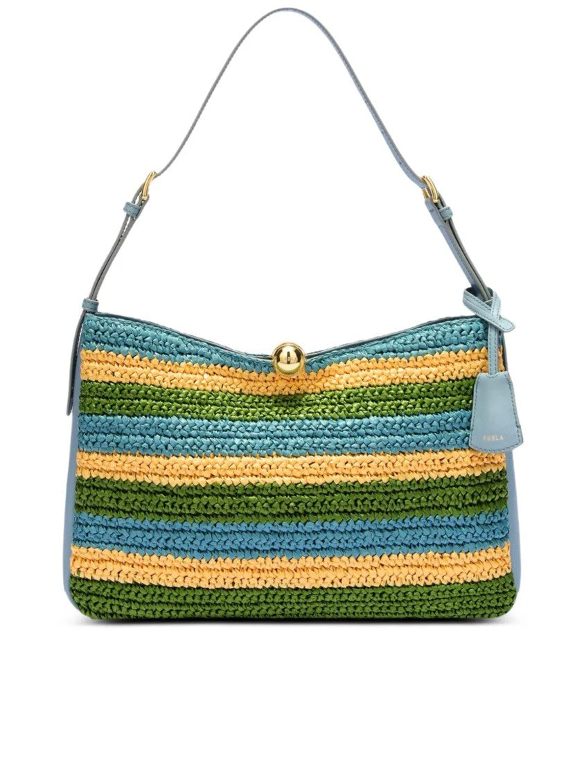 Furla Sfera Soft L Woven Striped Rectangular Bag