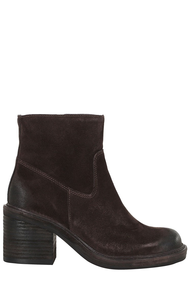Ash Dark Brown Suede Velour Ankle Boots
