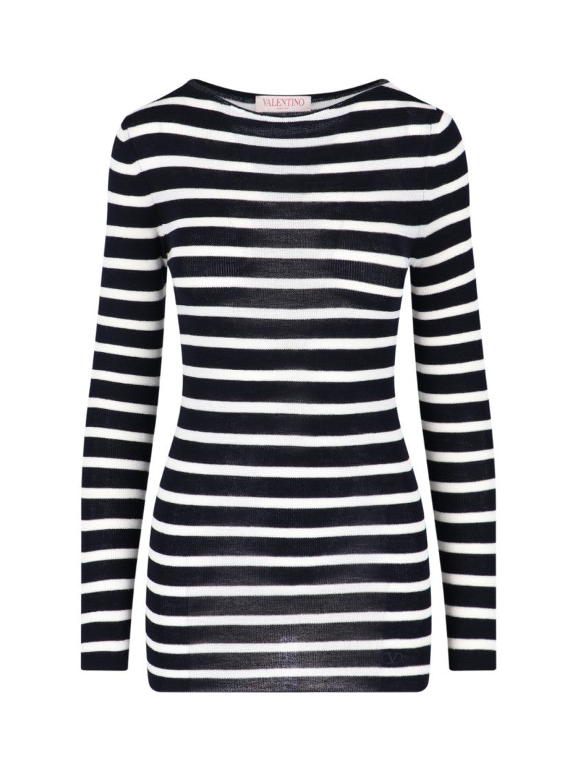 Valentino Blue Virgin Stripe Sweater – Blue