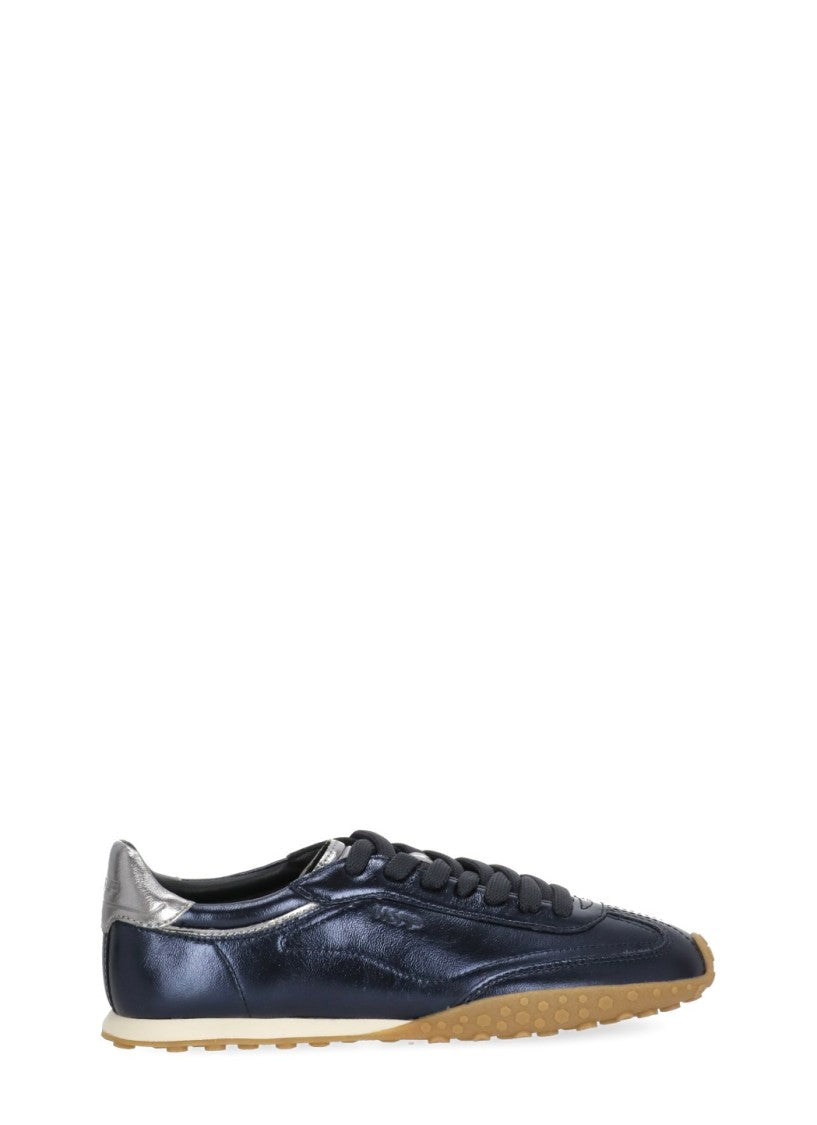 Hoff Metallic Blue Silver Accents Textured Sole Sneakers
