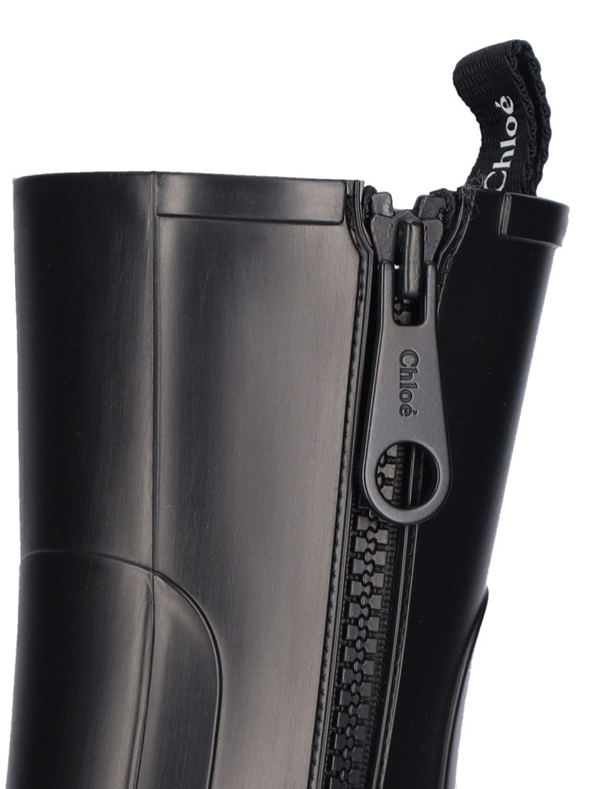 Chloé "Betty" Waterproof Boots, In Black Rubber