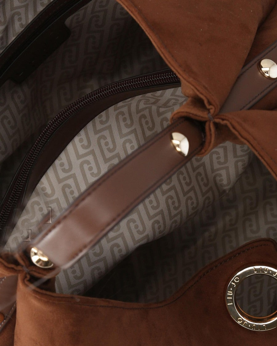 Liu Jo Tobacco Studded Microfiber Hobo Bag