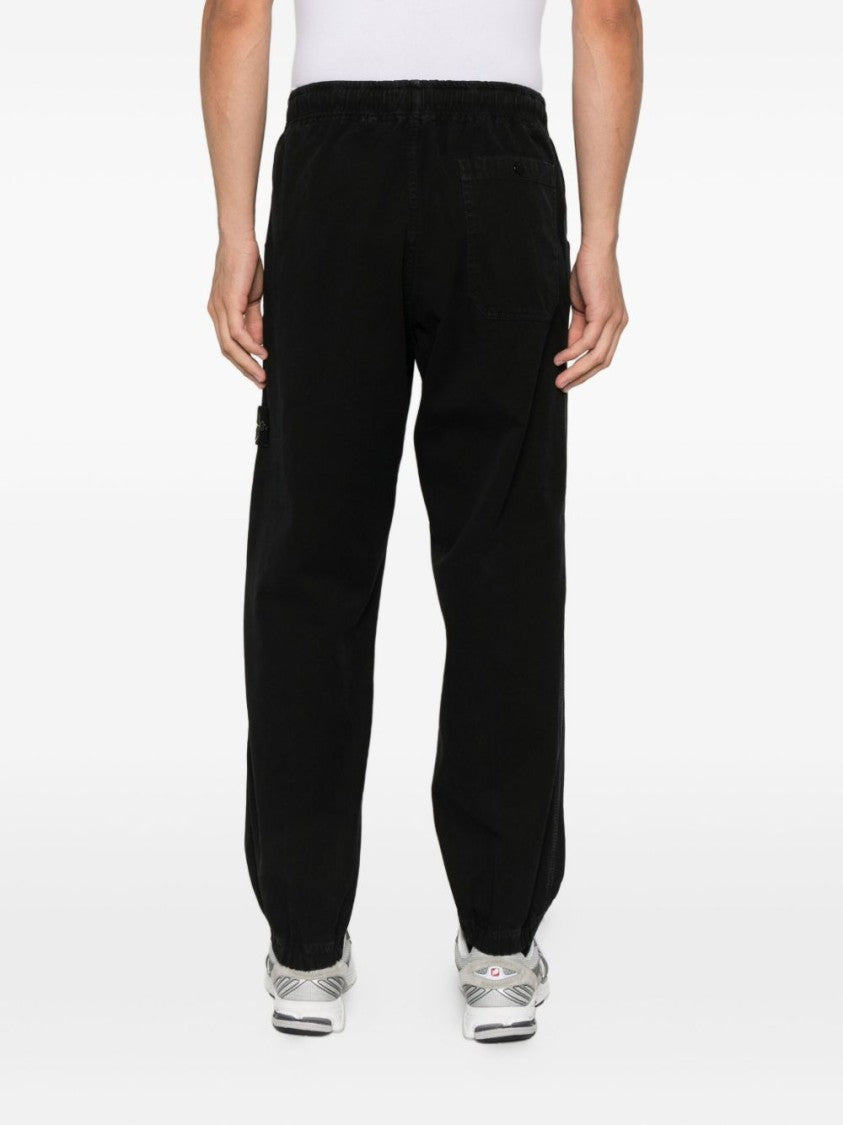 Stone Island Organic Cotton Joggers With Distinctive Logo Badge