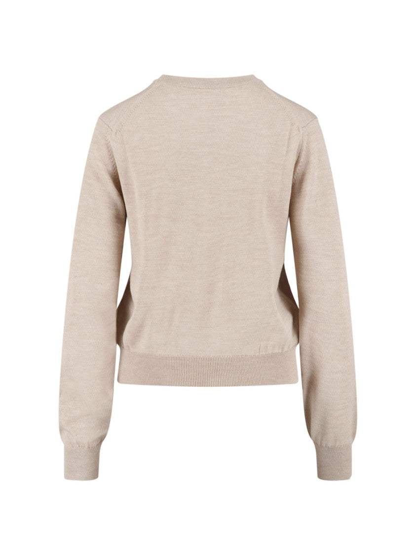 Maison Kitsuné Beige Baby Fox Merino Wool Sweater