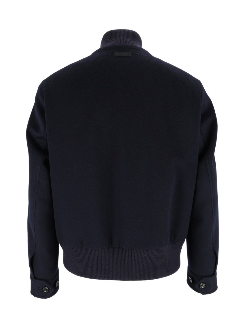 Lardini Blue Structured High Collar Jacket
