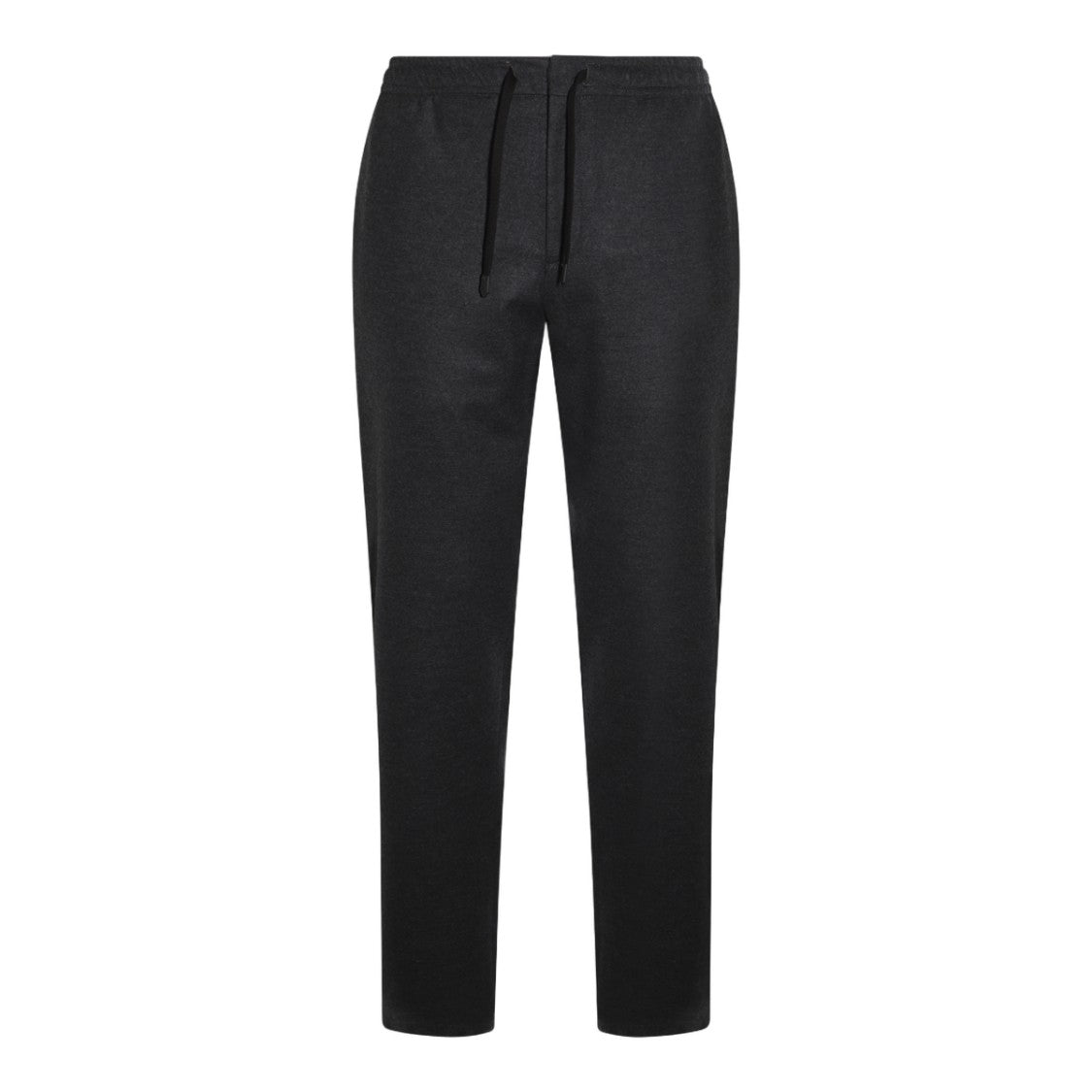 Canali Tapered Black Trousers With Elastic Waistband