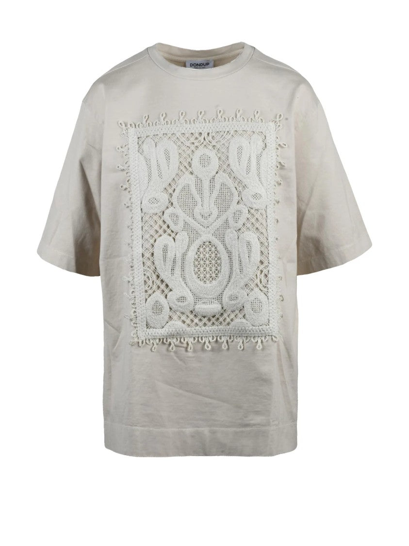 Dondup Beige Women Cotton Oversize T-Shirt