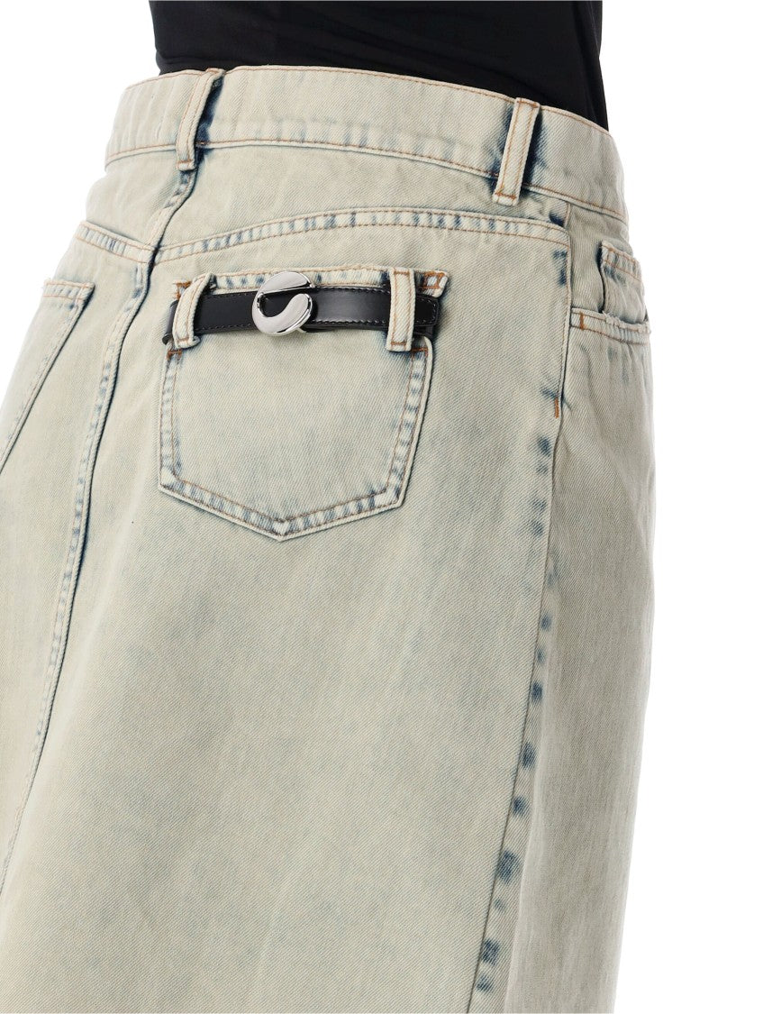 Coperni Asymmetric Denim Skirt