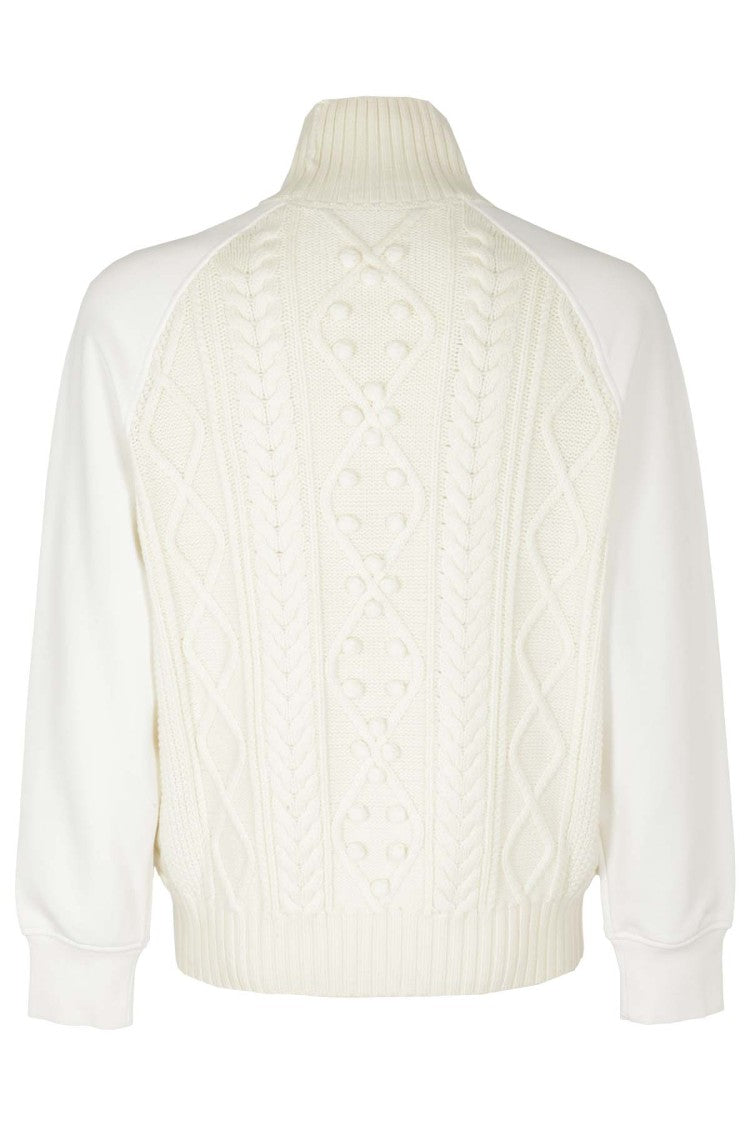 Neil Barrett Rollneck Cable Knit Hybrib Sweater