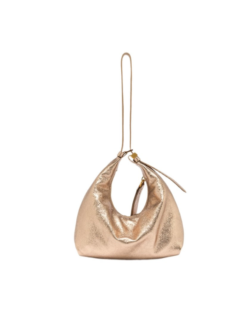 Gianni Chiarini Suede Hobo Bag With Metallic Finish And Adjustable Handle