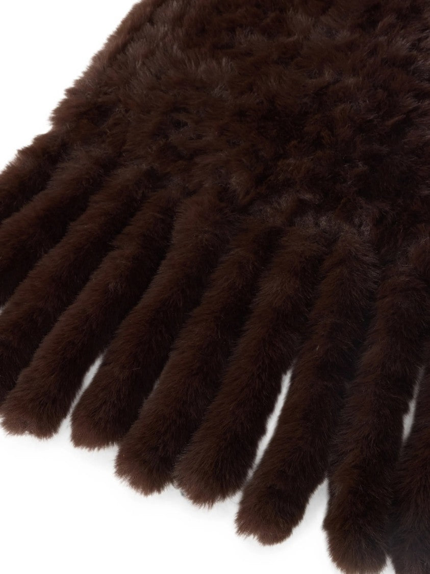 Pinko Ribbed Plush Scarf With Fringed Ends