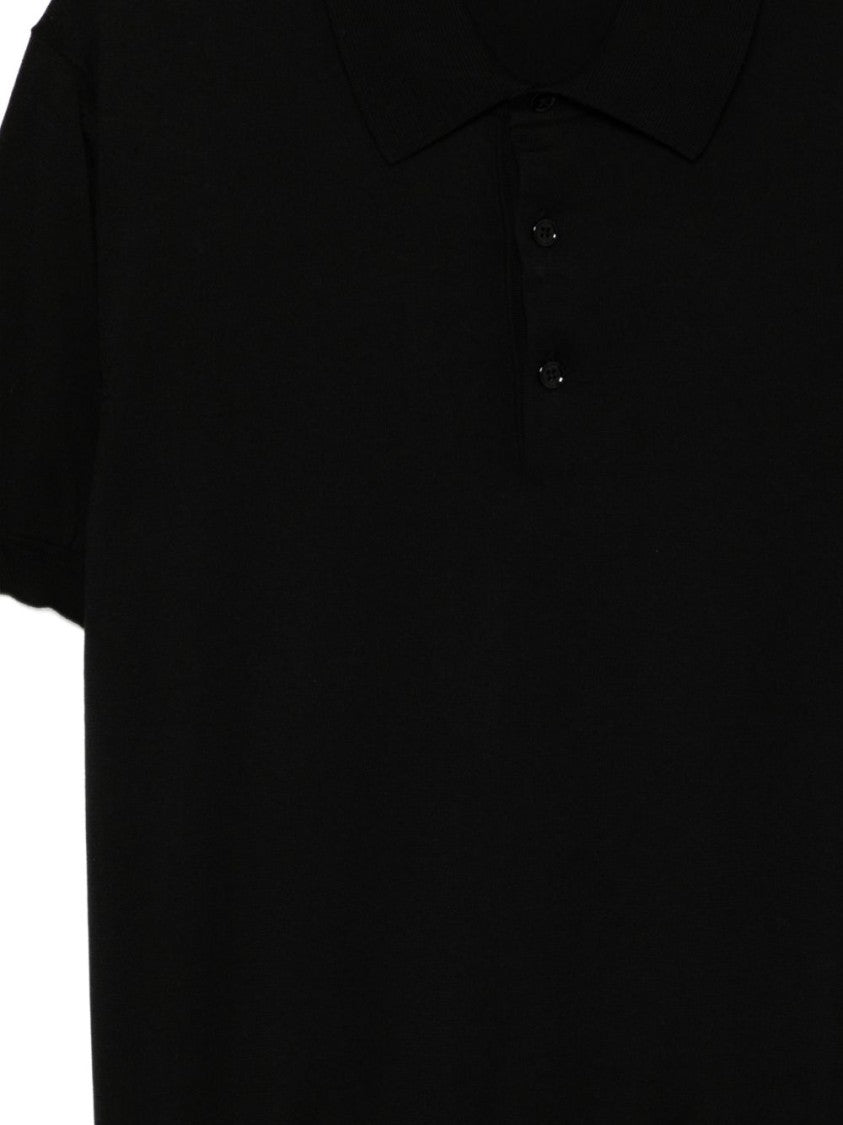 Tom Ford Regular Fit Black Polo With Three-Button Closure