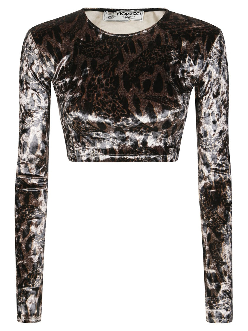 Fiorucci Crop Top Velluto Animalier