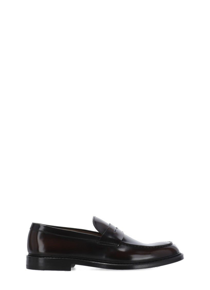 Doucal's Brown Smooth Leather Mask Loafers