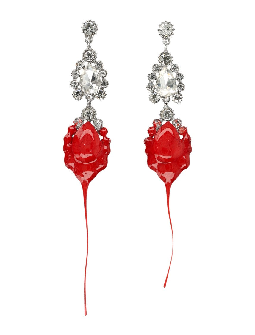 Ottolinger Chandelier Deep Crystal Rose Drop Earrings