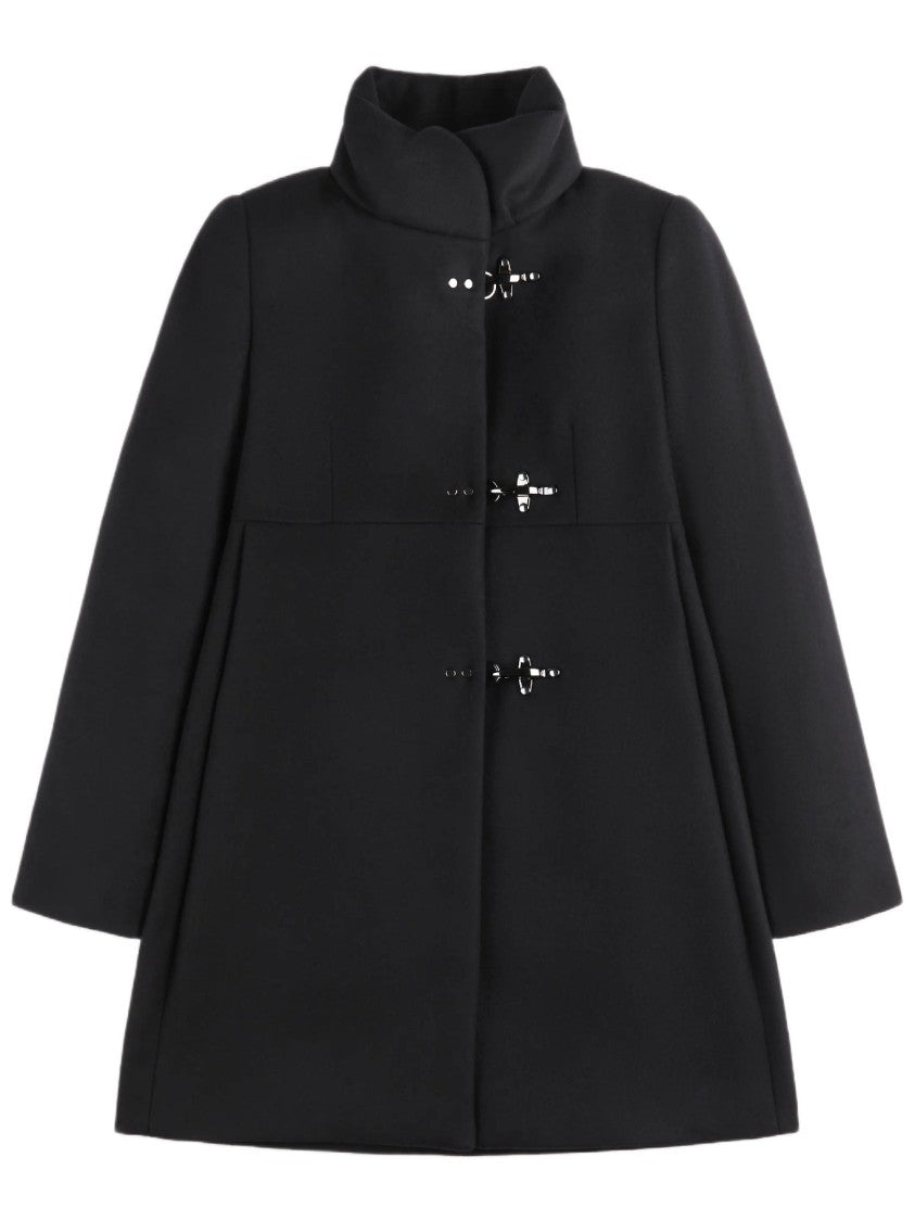 Fay Tailored Black Coat With Clean Lines And Minimalist Design