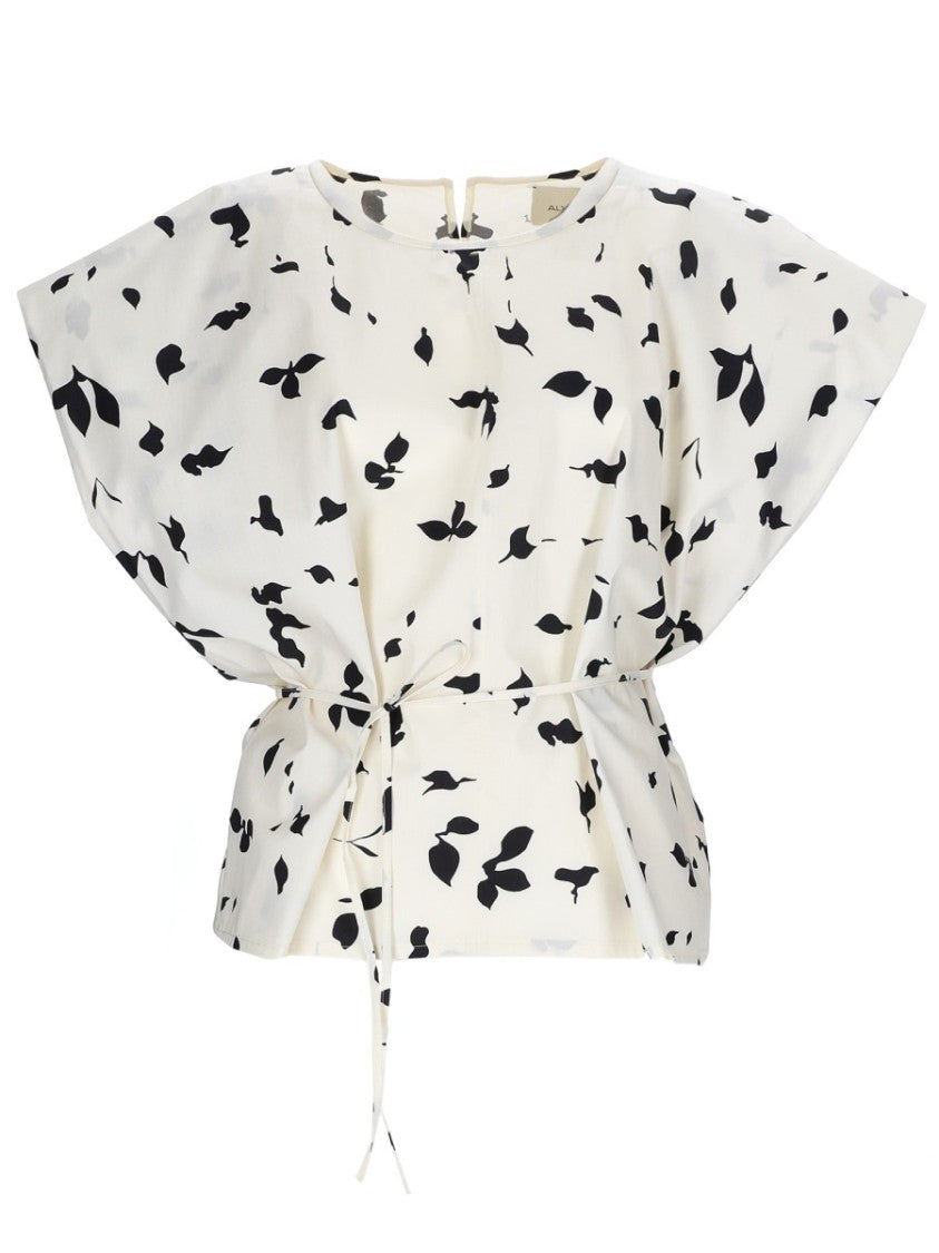 Alysi Light Backdrop Leaf Print Blouse