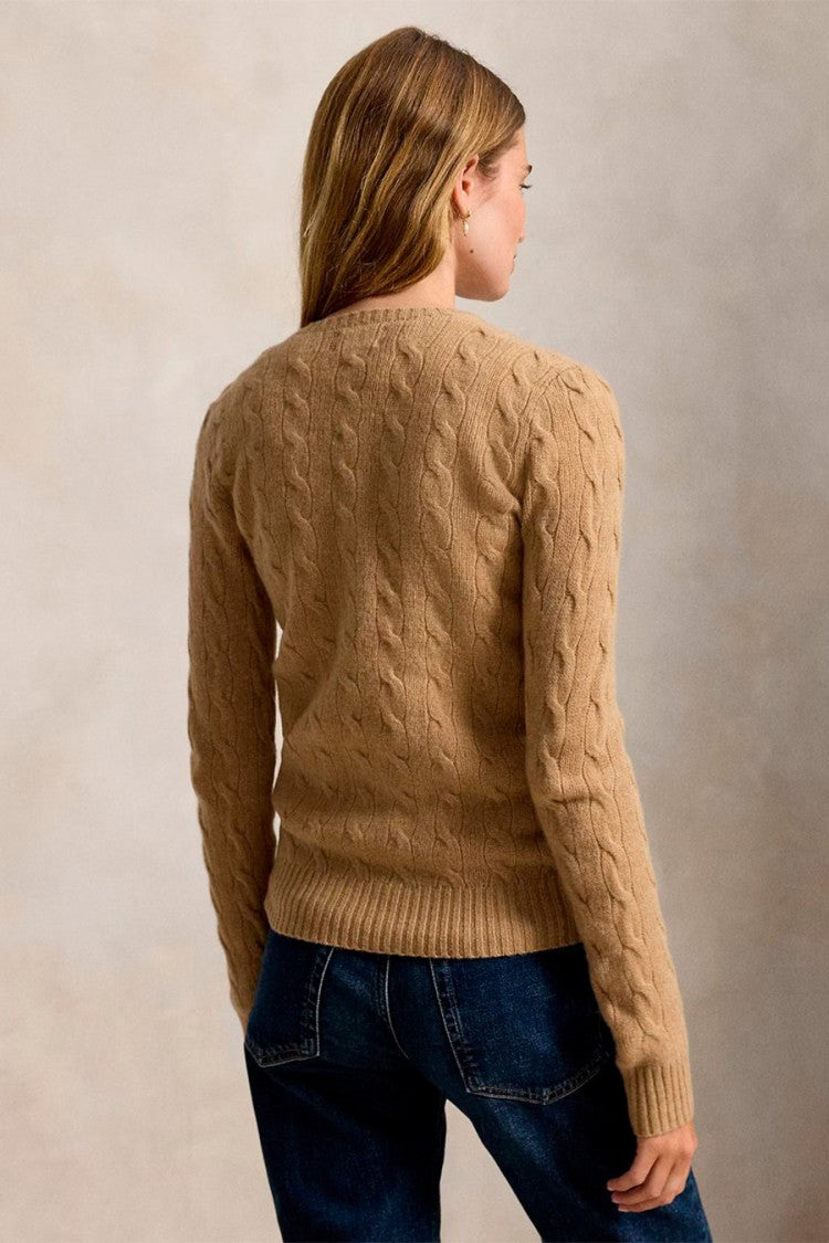 Polo Ralph Lauren Camel Wool-Cashmere Blend Cable-Knit Sweater
