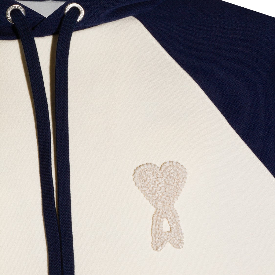 Ami Paris White And Blue Cotton Hoodie