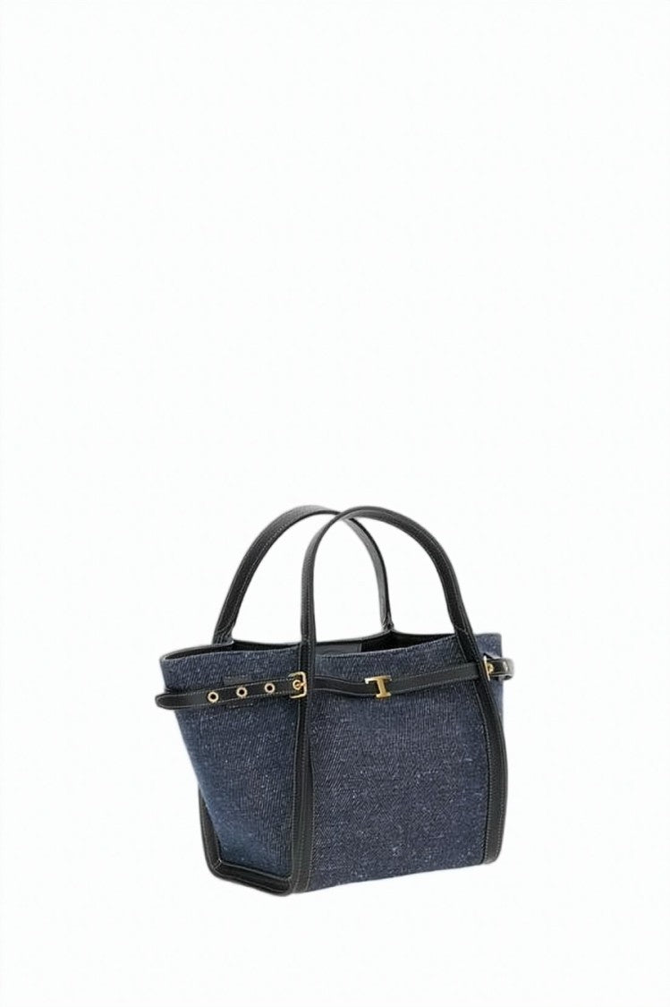 Tod's Trapezoidal Shoulder Bag With Textured Fabric