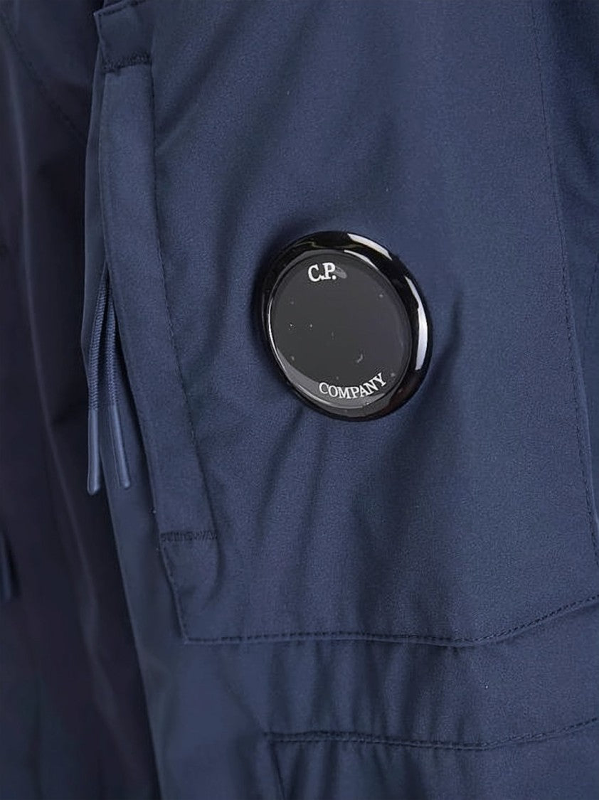C.P. Company Casual Blue Jacket With Hood And Signature Logo Patch