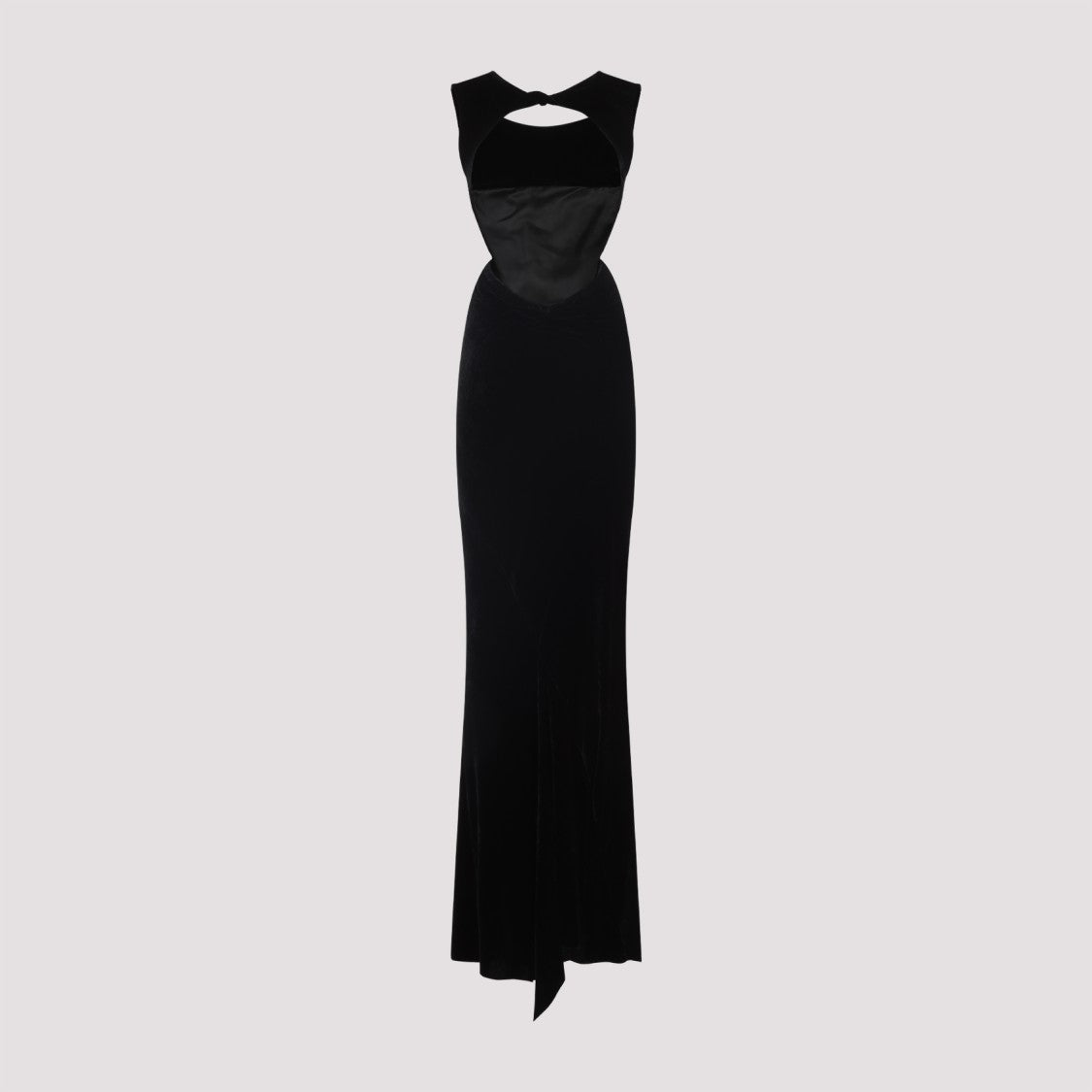 Rick Owens Black Evening Dress With Deep V-Neckline And Cutout Detail