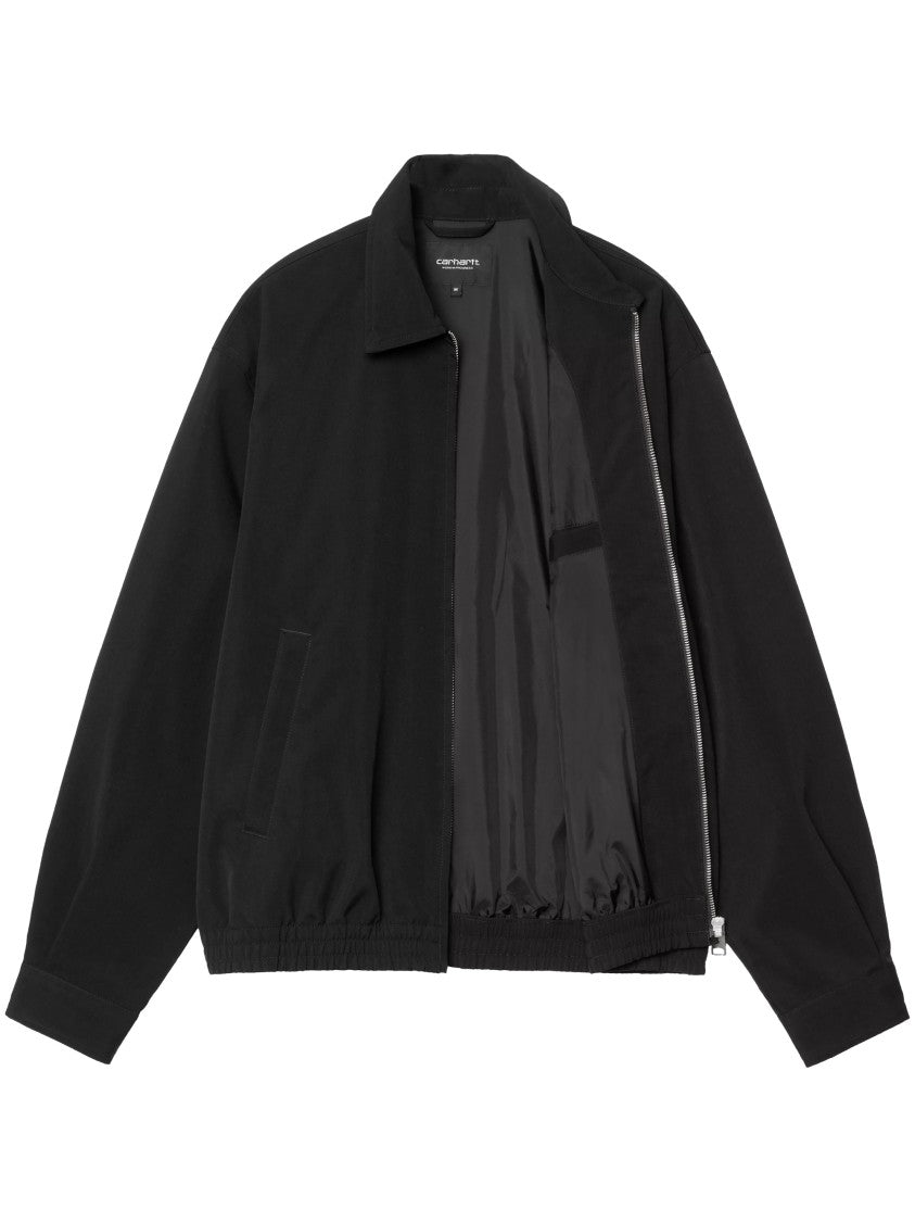 Carhartt Wip Minimalist Black Nylon Canvas Jacket With Structured Silhouette