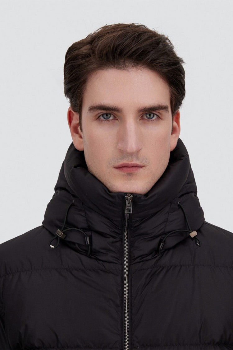 Herno Black Polyester Hooded Puffer Jacket