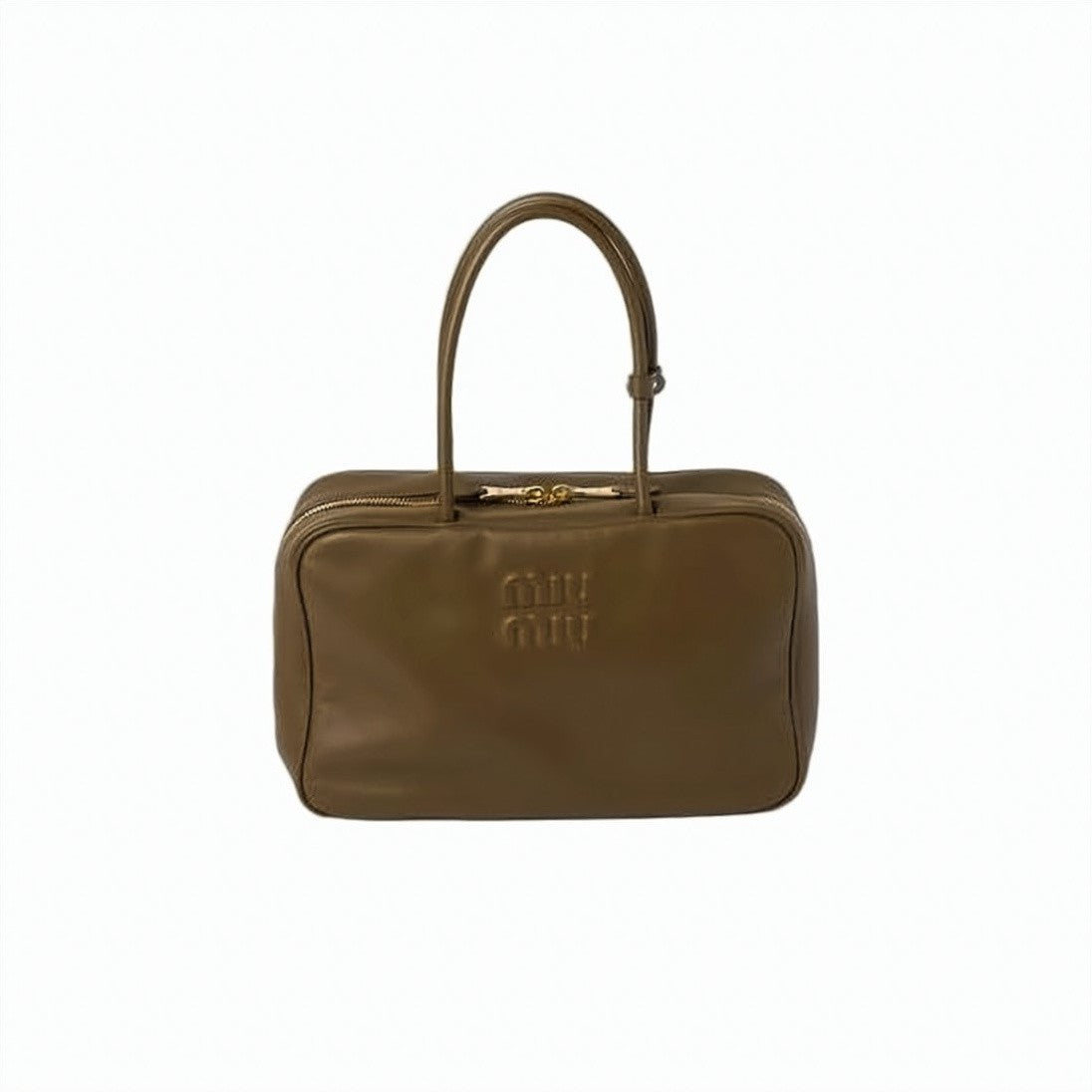 Miu Miu Structured Smooth Calf Leather Tote Bag