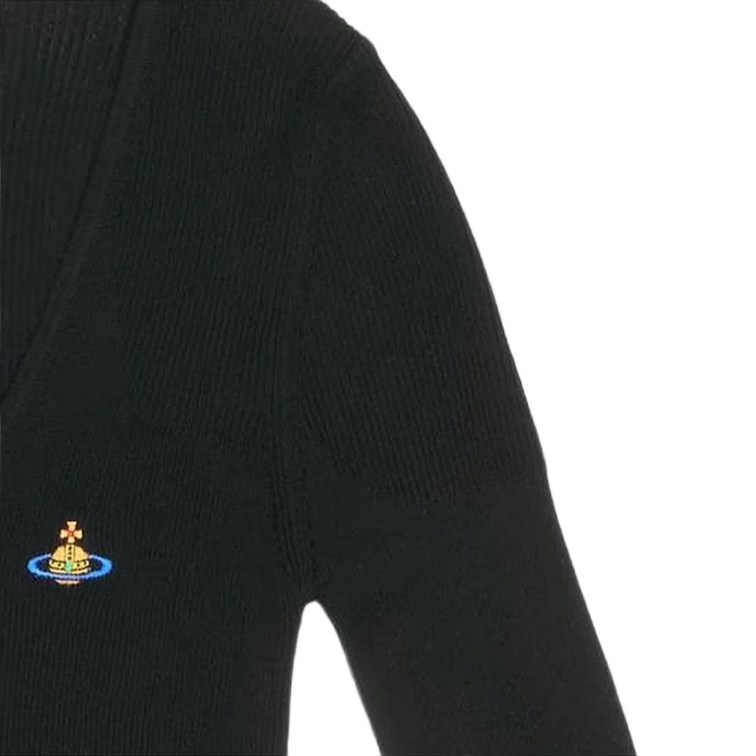 Vivienne Westwood Cropped V-Neck Cardigan With Embroidered Emblem Detail