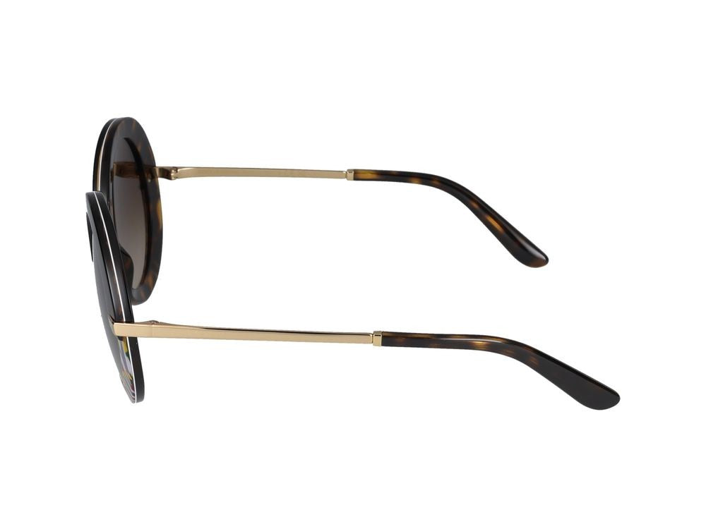 Dolce & Gabbana Round Acetate Sunglasses With Tortoiseshell